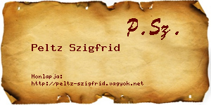 Peltz Szigfrid névjegykártya